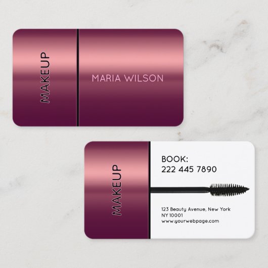 Faux mascara brush makeup Business Card 名刺 (正面/裏面)