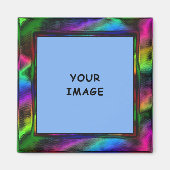 Faux Metallic Rainbow Border Photo マグネット (正面)