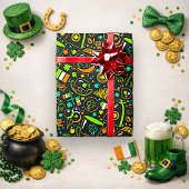 Faux Neon St. Patrick’s Day Irish Icon Pattern ラッピングペーパー