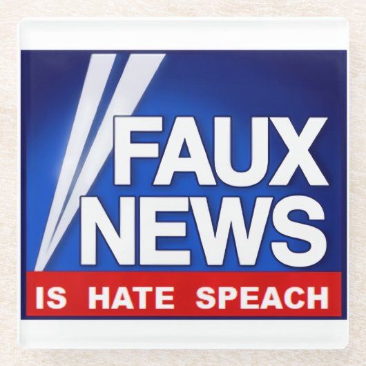 Faux News ガラスコースター (正面)