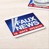 Faux News スクエアペーパーコースター (アングル)