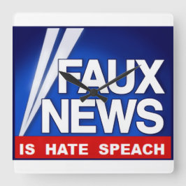 Faux News  スクエア壁時計