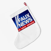 Faux News ラージクリスマスストッキング (裏面 (吊り時))