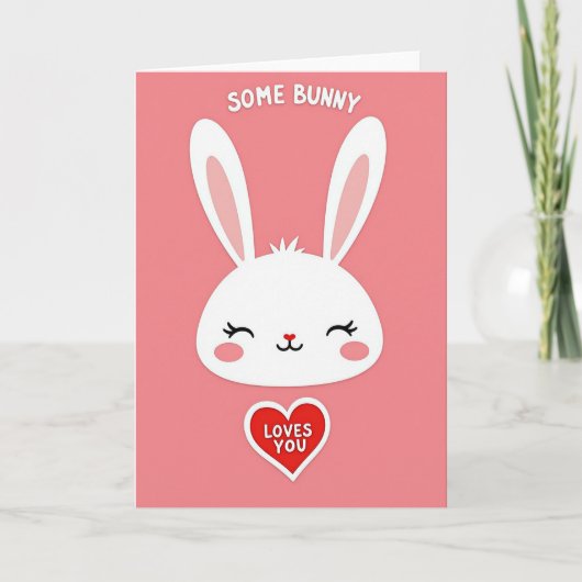 Faux Paper Some Bunny Loves You Card カード (正面)