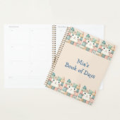 Faux Patchwork Pastel Cottage Kitty Face プランナー手帳 (ディスプレー)