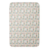 Faux Patchwork Pastel Kitty Cottage バスマット (正面縦)