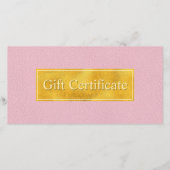 Faux Pink Leather And Gold Foil Gift Certificate (正面)