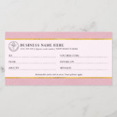 Faux Pink Leather And Gold Foil Gift Certificate (裏面)
