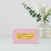 Faux Pink Leather And Gold Foil Loyalty Card 名刺 (スタンド正面)