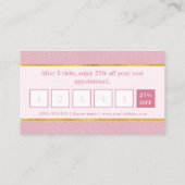 Faux Pink Leather And Gold Foil Loyalty Card 名刺 (裏面)