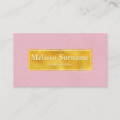 Faux Pink Leather And Gold Foil Loyalty Card 名刺 (正面)