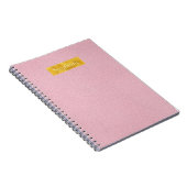 Faux Pink Leather Texture With Gold Foil Banner ノートブック (右側)