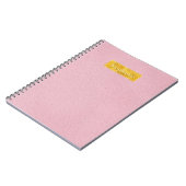 Faux Pink Leather Texture With Gold Foil Banner ノートブック (左側)