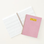 Faux Pink Leather Texture With Gold Foil Banner ノートブック (内部)