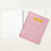 Faux Pink Leather Texture With Gold Foil Banner プランナー手帳 (ディスプレー)