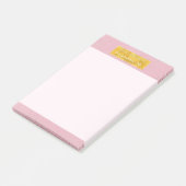 Faux Pink Leather Texture With Gold Foil Banner ポストイット (アングル)