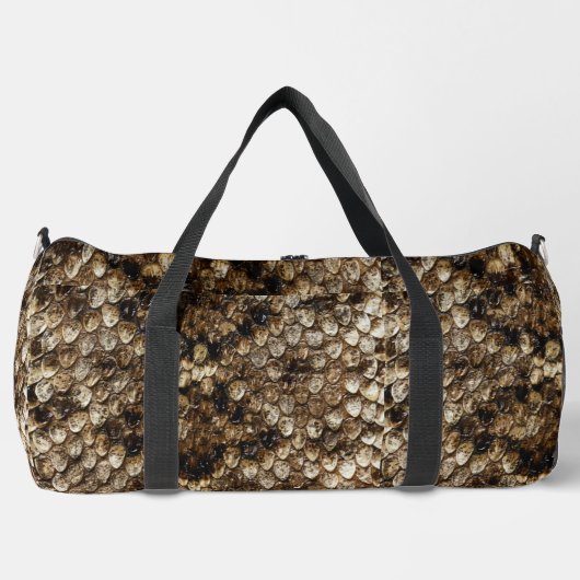 Faux Rattlesnake Snakeskin ダッフルバッグ (正面)