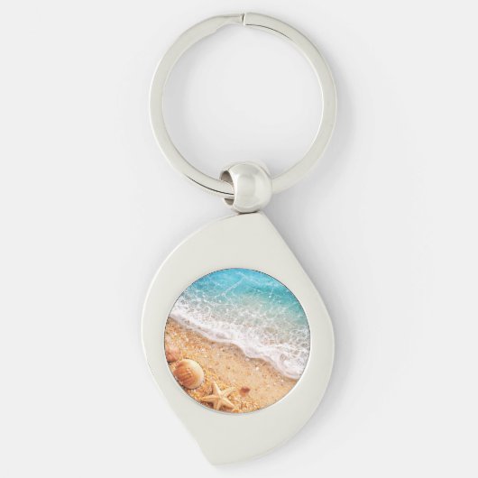 Faux resin ocean art key chain キーホルダー (正面)