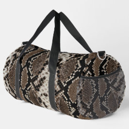 Faux Reticulated Python Snake Skin ダッフルバッグ