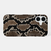 Faux Reticulated Python Snake Skin iPhone 16ケース (裏面横)