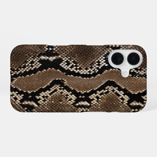 Faux Rock Python Snake Skin iPhone 16ケース (裏面横)