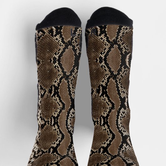 Faux Rock Python Snakeskin ソックス (上部)