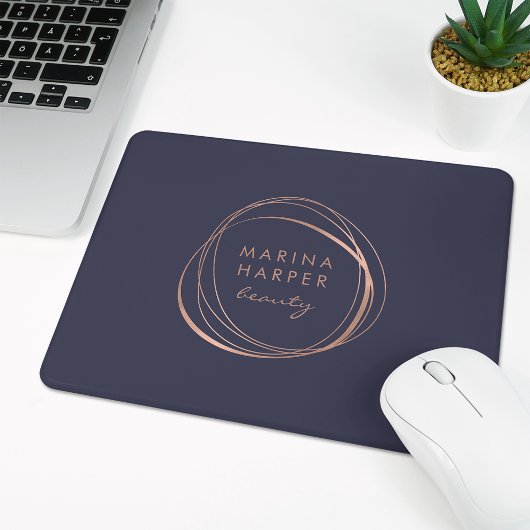 Faux Rose Gold Abstract Logo マウスパッド