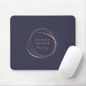 Faux Rose Gold Abstract Logo マウスパッド (マウス)