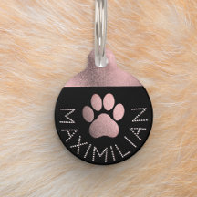 Faux Rose Gold Sparkle Diamante Effect Trendy Dog