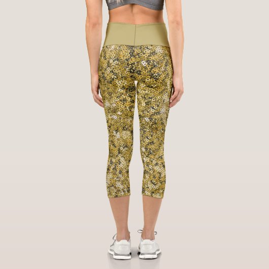 Faux Sequin Gold Pattern  カプリレギンス (裏面)
