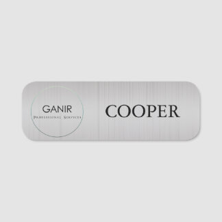 FAUX SILVER COMPANY NAME TAG 名札