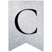 Faux Silver CONGRATULATIONS! Customizable Party バンティングフラッグ (第1の旗)