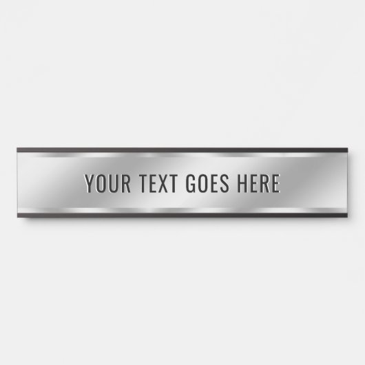 Faux Silver Custom Text Template Room Name Luxury サインプレート (正面)