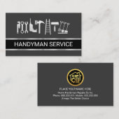 Faux Silver Handyman Tools Layer 名刺 (正面/裏面)