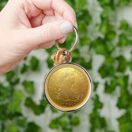 Faux Spanish Gold Doubloon Premium Keychain キーホルダー (手)