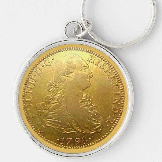 Faux Spanish Gold Doubloon Premium Keychain キーホルダー (正面)