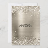 Faux Sparkly Platinum Glitter Foil 30th Birthday 招待状 (裏面)