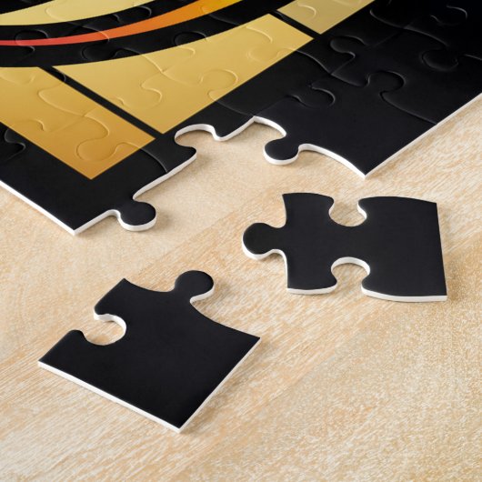 Faux Stained Glass Cat ジグソーパズル (側面)