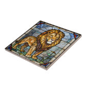Faux Stained Glass Majestic Lion Mosaic Art タイル (側面)