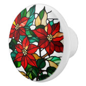 Faux Stained Glass Poinsettia セラミックノブ (右)