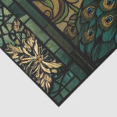 Faux Stained Glass Twin Mirrored Peacocks 薄葉紙 (詳細)