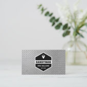 Faux stamped metal texture handyman Business Card 名刺 (スタンド正面)