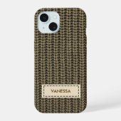 Faux Sweater Knit Custom Name Phone Cover iPhone 15ケース (裏面)