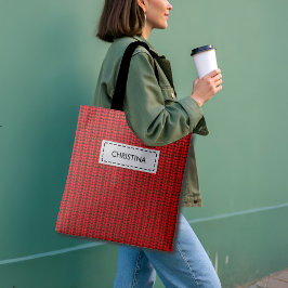 Faux Sweater Knit Custom Name & Quote トートバッグ