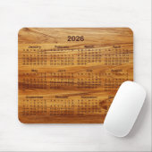 Faux Teak Wood 2026 Calendar マウスパッド (マウス)