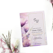  Faux Vellum Luxury Monogram Floral Wedding 招待状