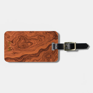 Faux Walnut Wood ラゲッジタグ