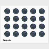 Faux Wax Envelope Seal Style 4 Blue 20 Sticker ラウンドシール (シート)
