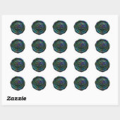 Faux Wax Envelope Seal Style 4 Blue 21 Sticker ラウンドシール (シート)