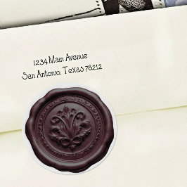 Faux Wax Envelope Seal Style 4 Dark Chocolate ラウンドシール